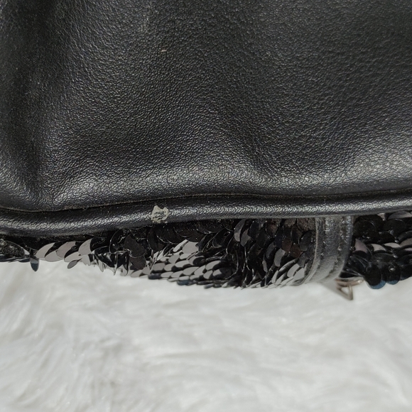 Forever 21 Black Sequined Mini Backpack Y2K Purse Bag - Picture 13 of 13
